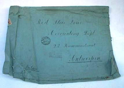 This is very exceptional  cotton lined envelope sent to the Red Star Line office in Antwerp, Belgium.  Envelope was posted in Warschau, Poland, and the sender was a passenger or someone of the crew of a White Star Line boat. 1926 - original stamps with boats and a wax seal.